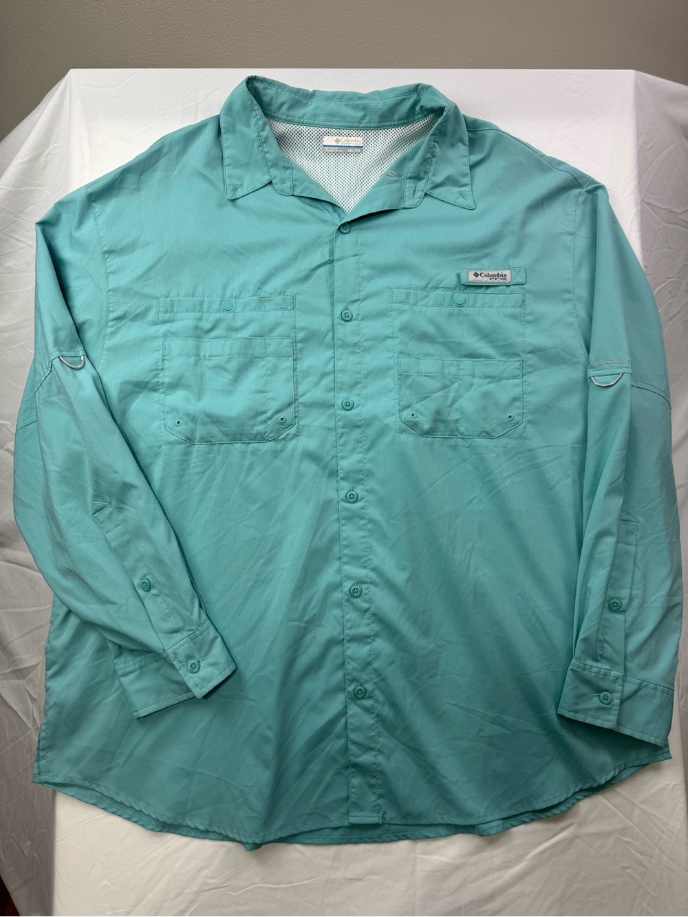 Columbia Aqua Long-Sleeve Fishing Button-Up Shirt